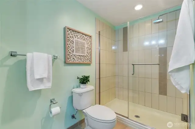 Spacious primary bathroom