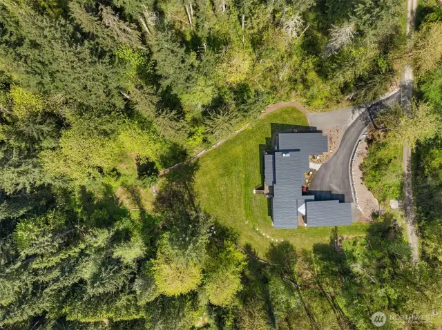 So perfectly sited on 4.53 Acres taking great advantage of the sun and light but preserving the original wooded  areas, as nature intended! This is truly a "nature lover's" paradise. A world away, but only 1 mile to all the special Duvall amenities: Parks, Shopping, Miles of Trails, Restaurants and More!