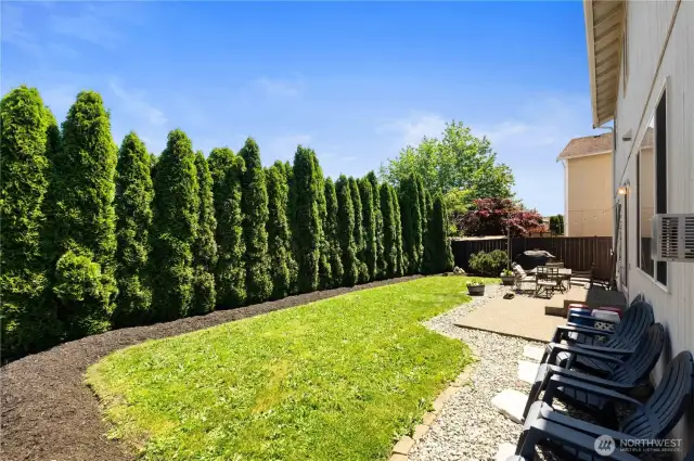 Another view of the fully fenced backyard & patio!