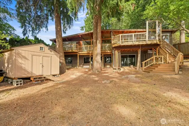 View from the stairs of back of the home.