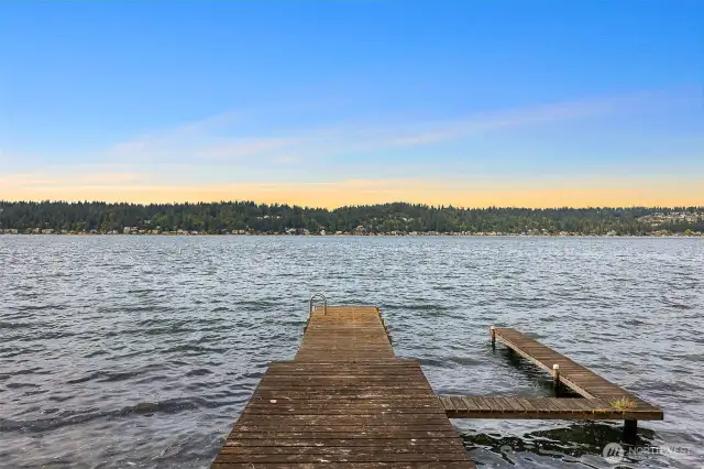 Solid dock is ready for swimmers and boats!