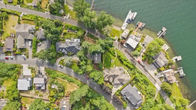 Looking straight down at the home.