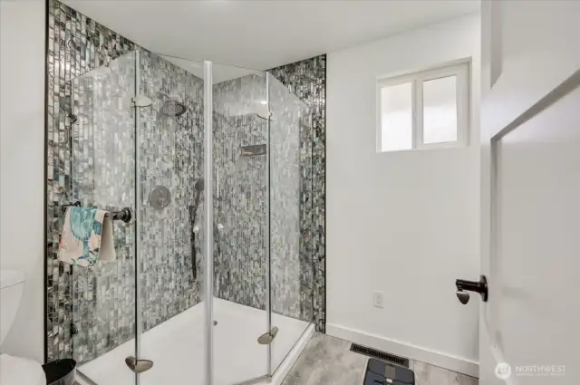 Primary shower with upgraded tile work