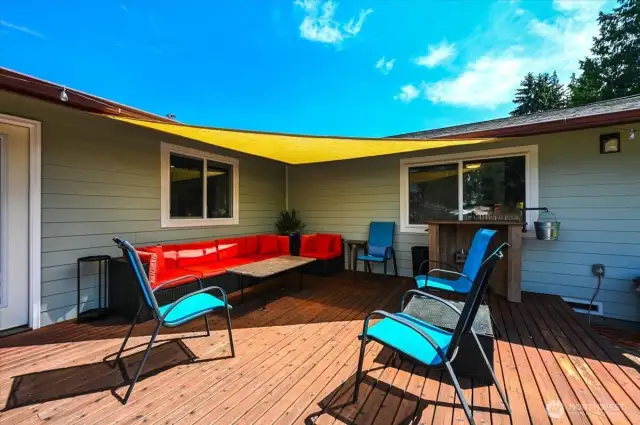Lovely deck off the back of the home.