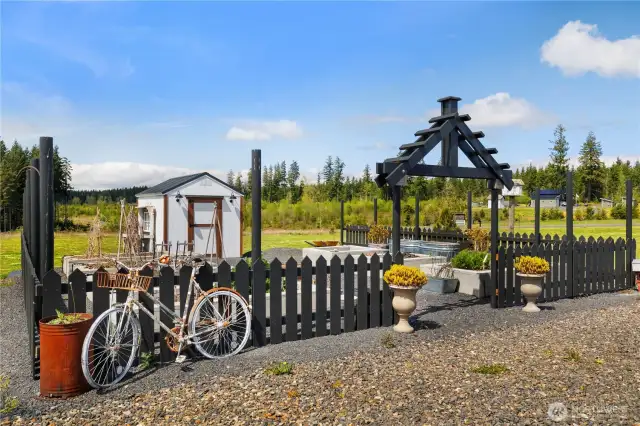 Fenced garden area