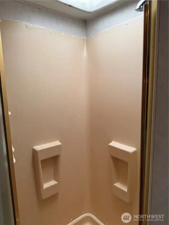 Skylight for shower.