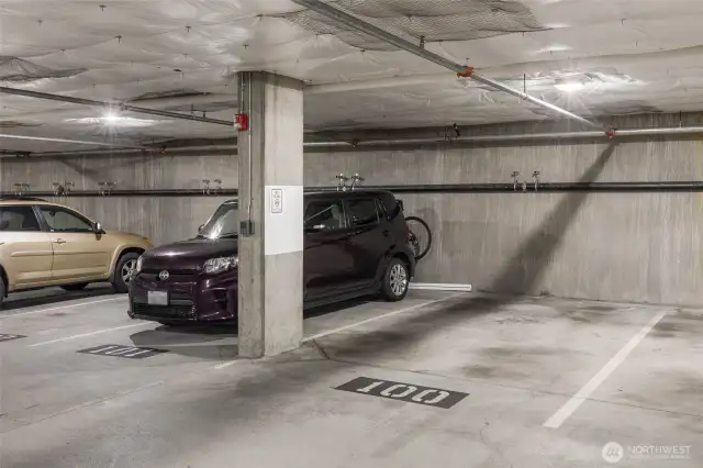 The unit has 2 parking spaces in the secure, underground garage.
