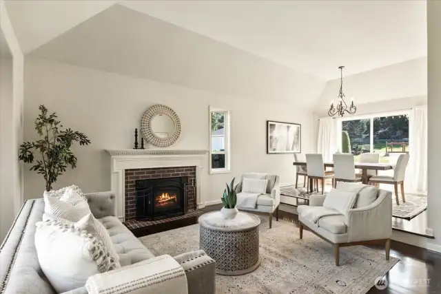 Elegant Living Room and full-sized dining area