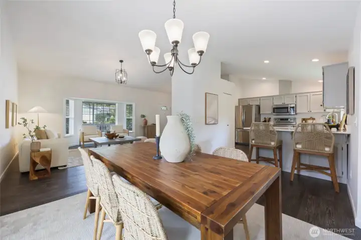 Dining room is at the heart of the living space...