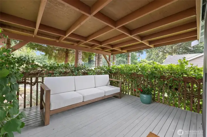 ...make it a comfy space to relax or create a dining space wrapped in greenery.