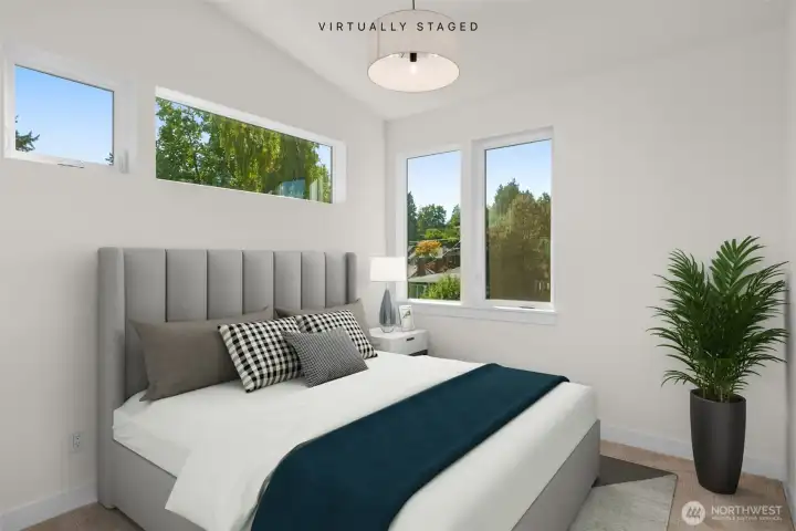 Spacious ADU  primary bedroom retreat.