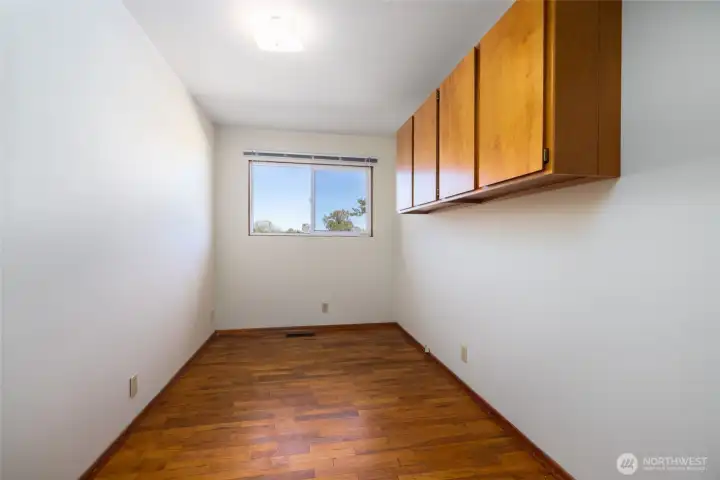 Bedroom 3 with added wall cabinets.