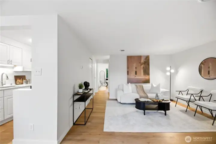 Beautifully renovated throughout with luxury vinyl plank flooring, fresh paint, and new millwork and doors, creating a clean, modern look.