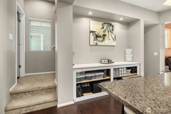 Half Bath located off the kitchen  to the left