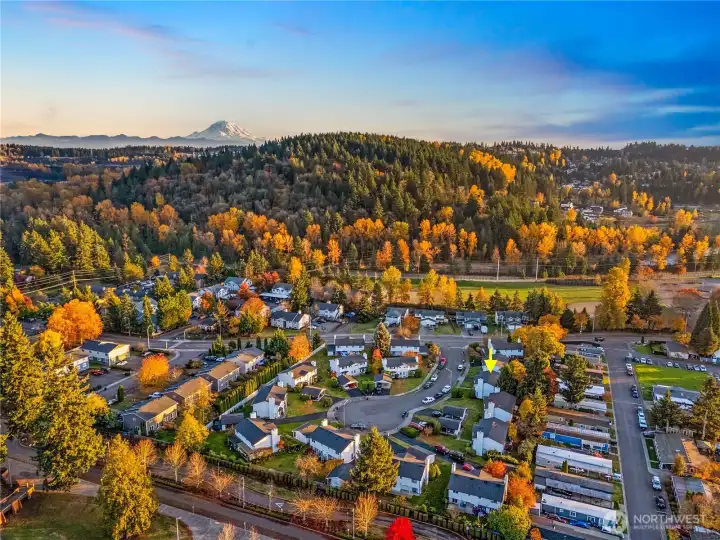 Aerial view of the location of home