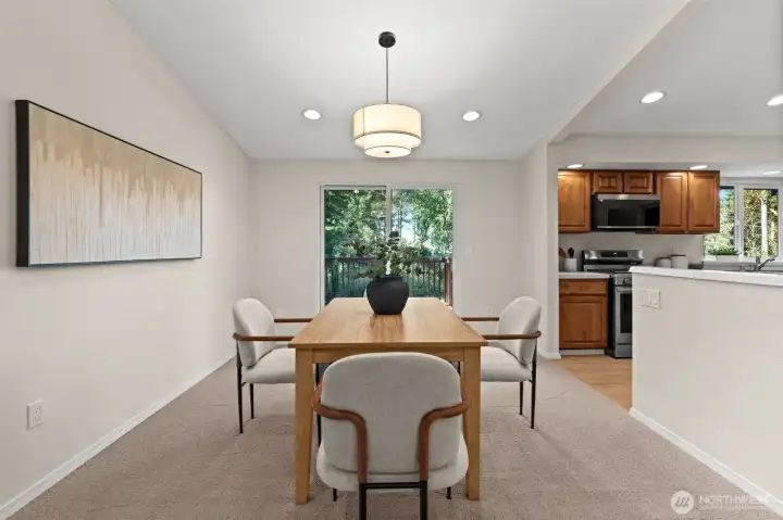 A dining space designed for the modern entertainer. This dining wing anchors the home’s social core, providing a direct connection to both the professional-grade kitchen and the expansive outdoor terrace.