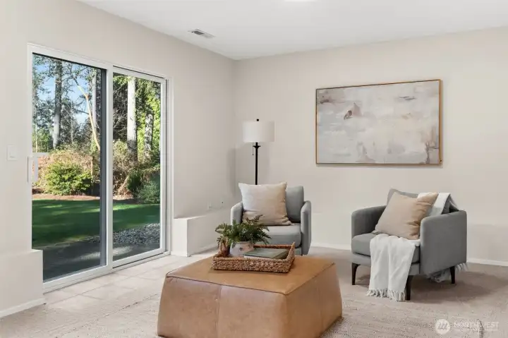 Or bask in the sunlight for a quiet retreat downstairs!