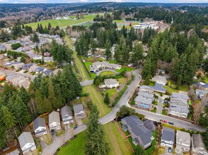 Aerial view looking NW toward Bothell high school