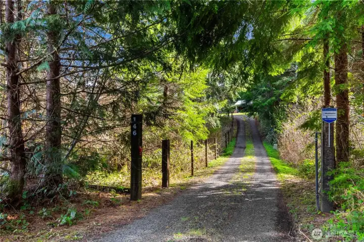 Private and gated driveway.