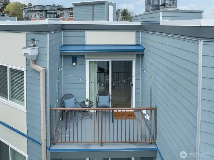 Spacious private balcony ideal for coffee, fresh air, and outdoor dining