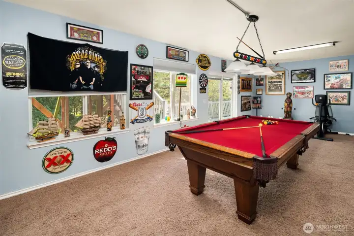 Most of the decor in the rec room is negotiable.