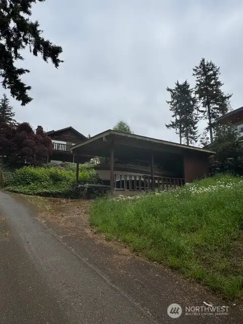 Yard slope and carport
