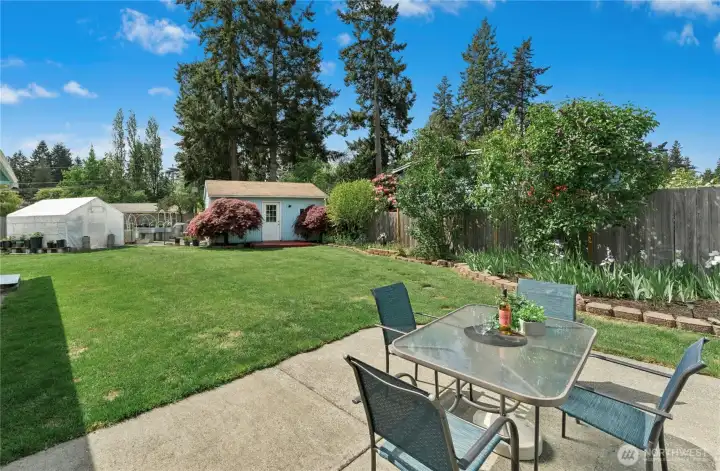 Sun soaked patio.