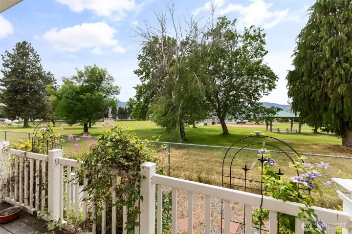 The park is an extension of your backyard- locked gate to access