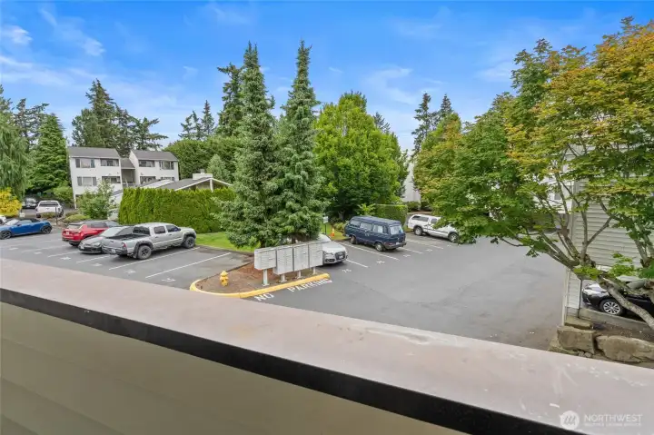 Parking for residents and mailboxes.