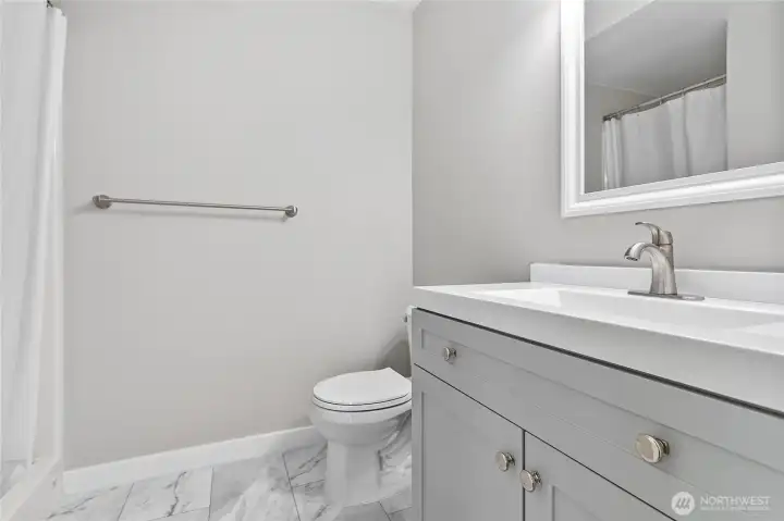 Lower level 3/4 bathroom. Lower level 3/4 bathroom.