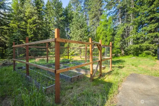 Fenced in garden space for keeping the deer and elk out