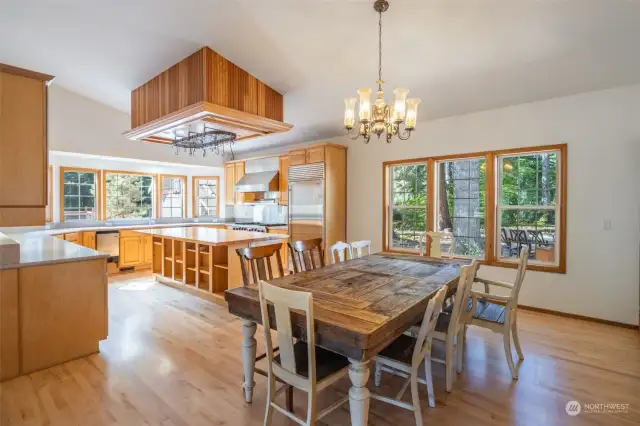 Chef's kitchen and dining area