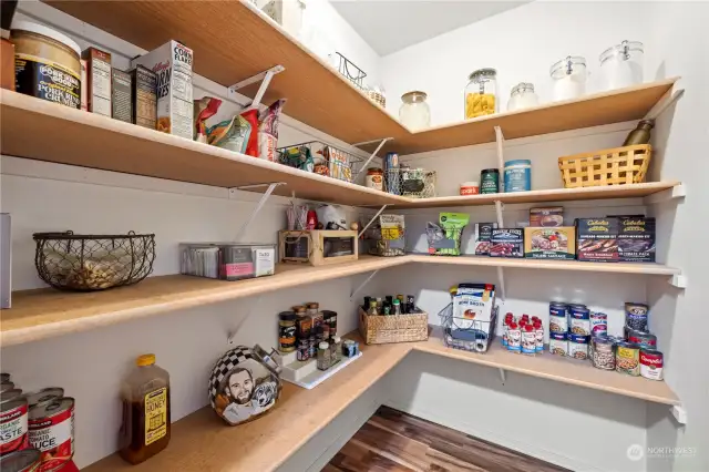 walk in pantry with plenty of storage!