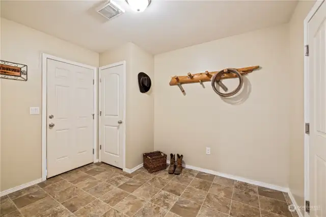 mud room off garage and patio access