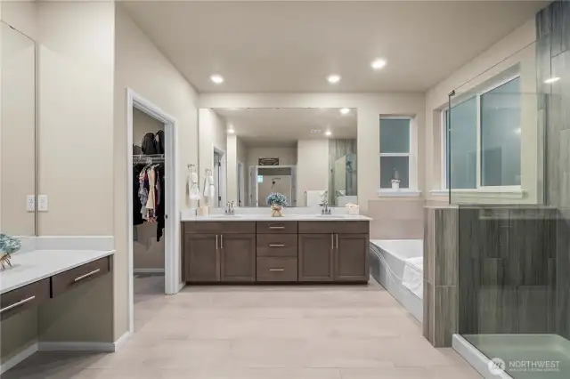 Luxurious primary bath.
