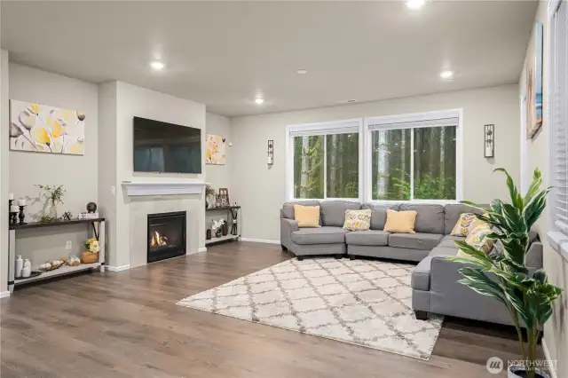 Large living room off of the kitchen.
