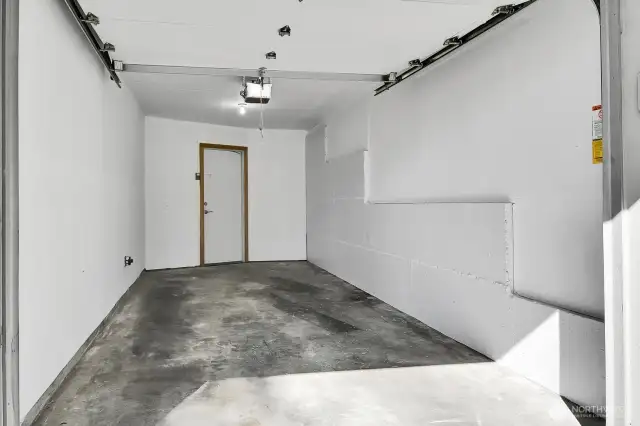 Private garage with direct access into the unit.  Two parking spaces total! (One garage, one uncovered space directly across from the garage!  Guest parking available within the complex.