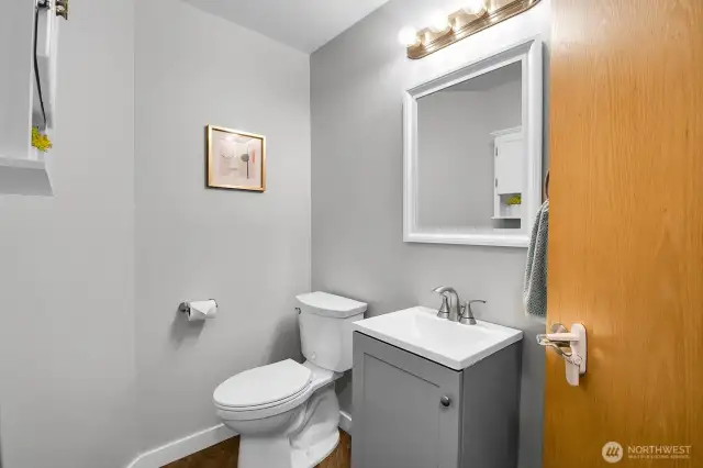 Half-bath located on the main level.