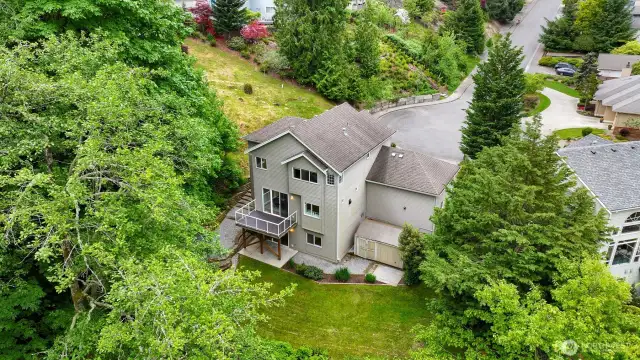 The lard back deck and private back yard are awesome for entertaining and relaxing.