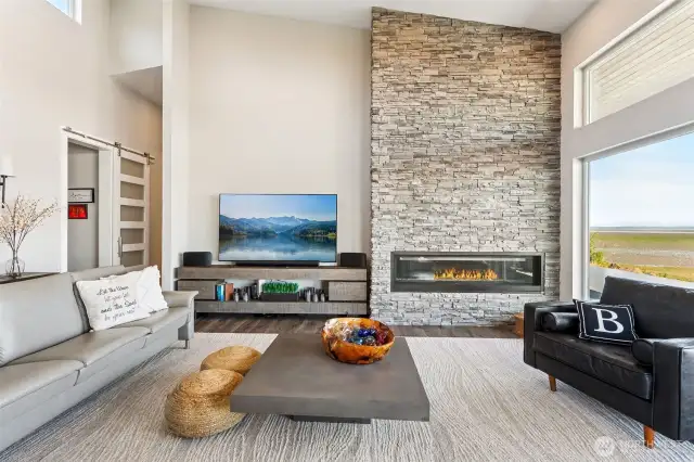 JAW DROPPING STACK STONE FIREPLACE