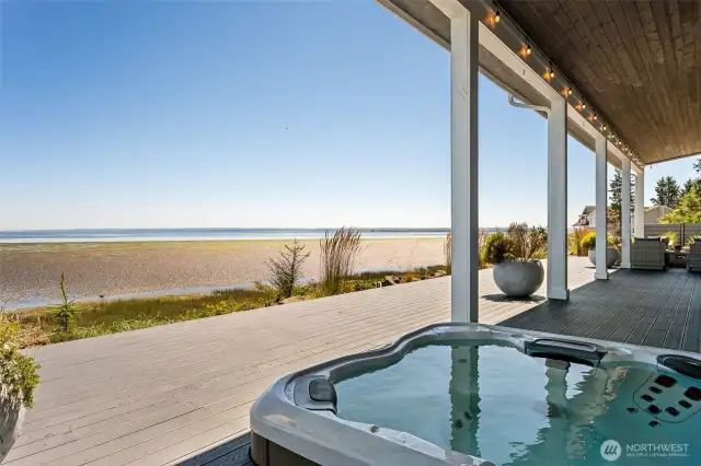 PRIMARY SUITE HAS A WALKOUT TO THE INCREDIBLE DECK AND HOT TUB!
