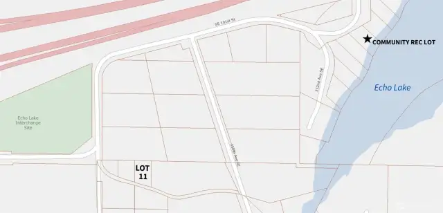 Map showing lot and Echo Lake with community recreation lot.