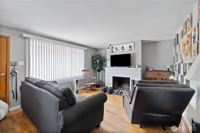 wood burning fireplace