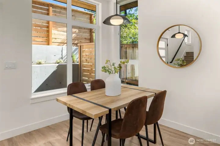 Dining nook with natural light.