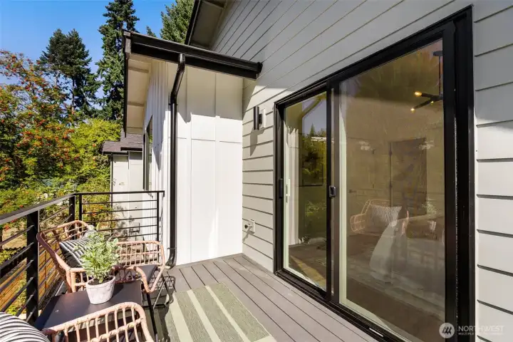 Private balcony off of primary bedroom.