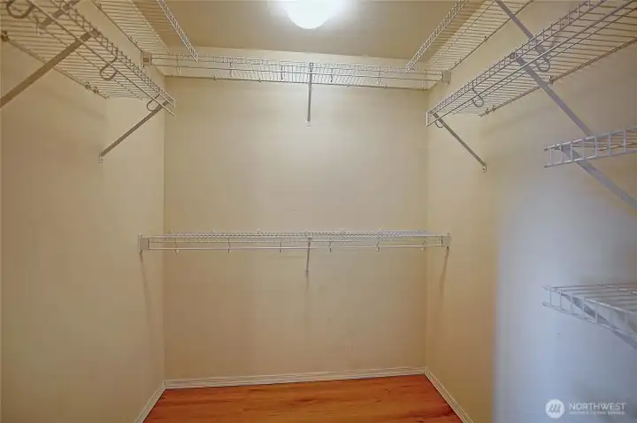 Primary bedroom offers a large walk in closet!