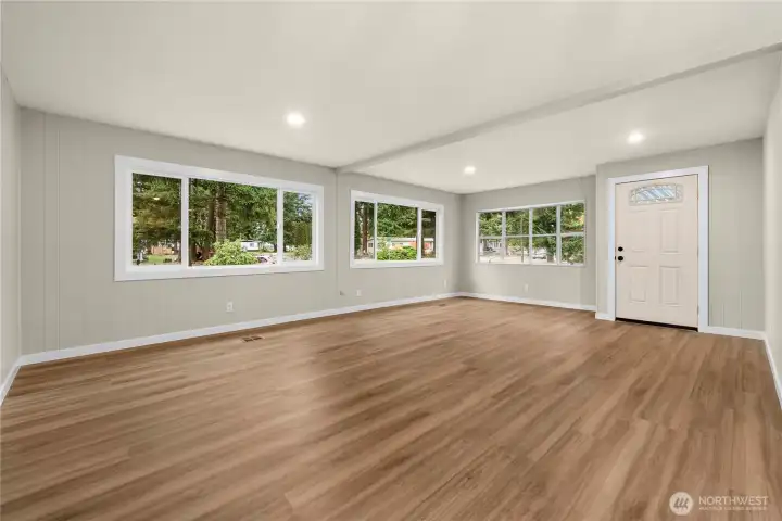 Front door into large living area