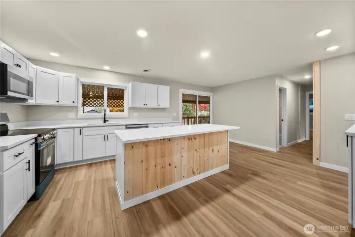 All new kitchen with island