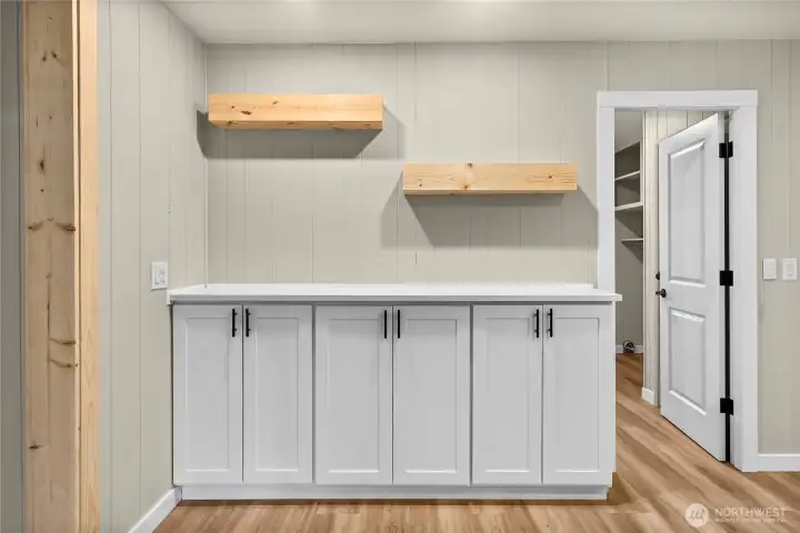 Built in cabinet off kitchen