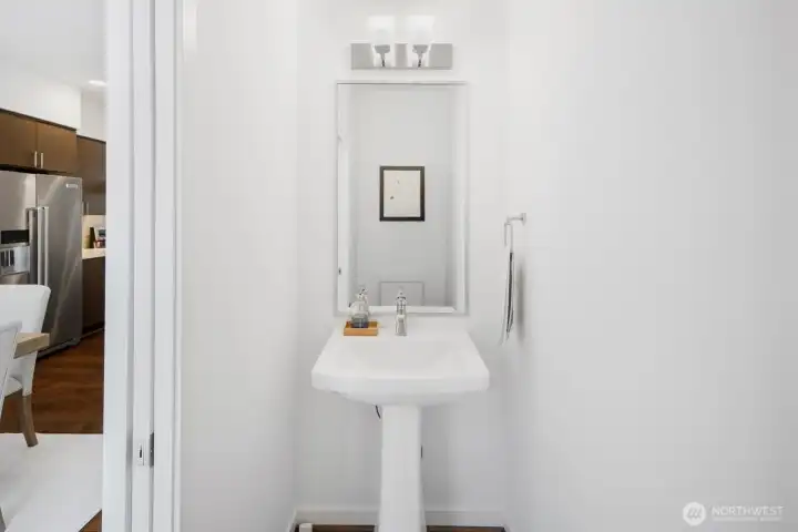 Half-bath located on the main floor, tucked in the corner.